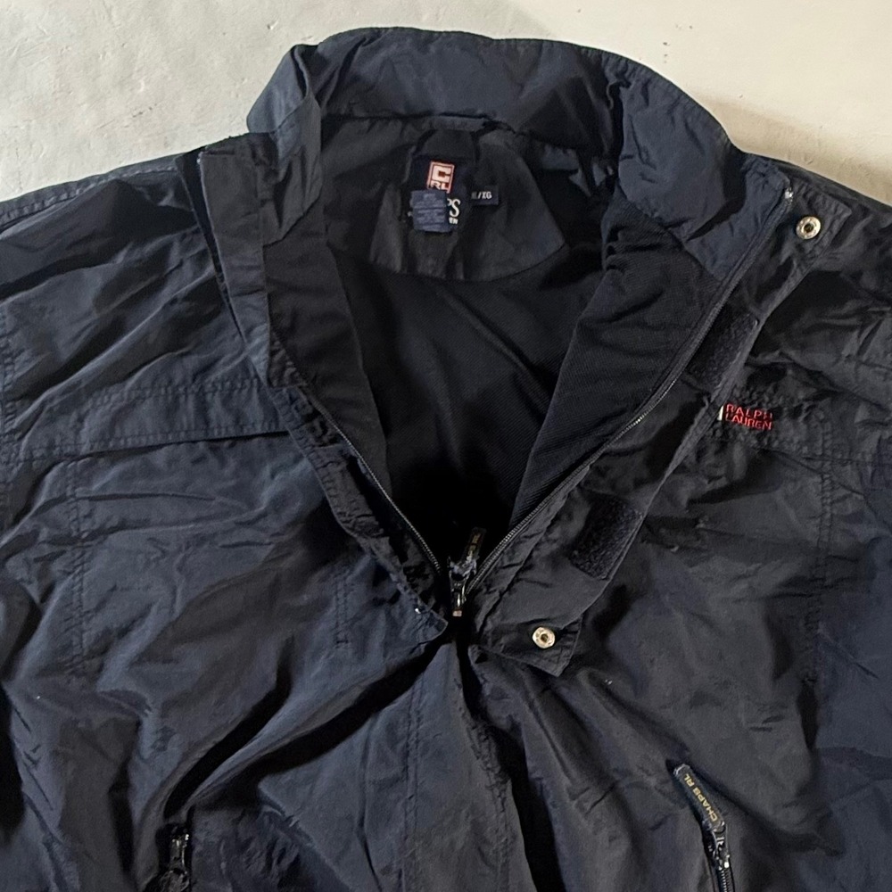 Chaps Ralph Lauren Anorak Mens XL Navy Vintage Nylon Windbreaker Rain Jacket - Picture 4 of 10